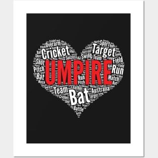 Umpire Heart Shape Word Cloud Design print Posters and Art